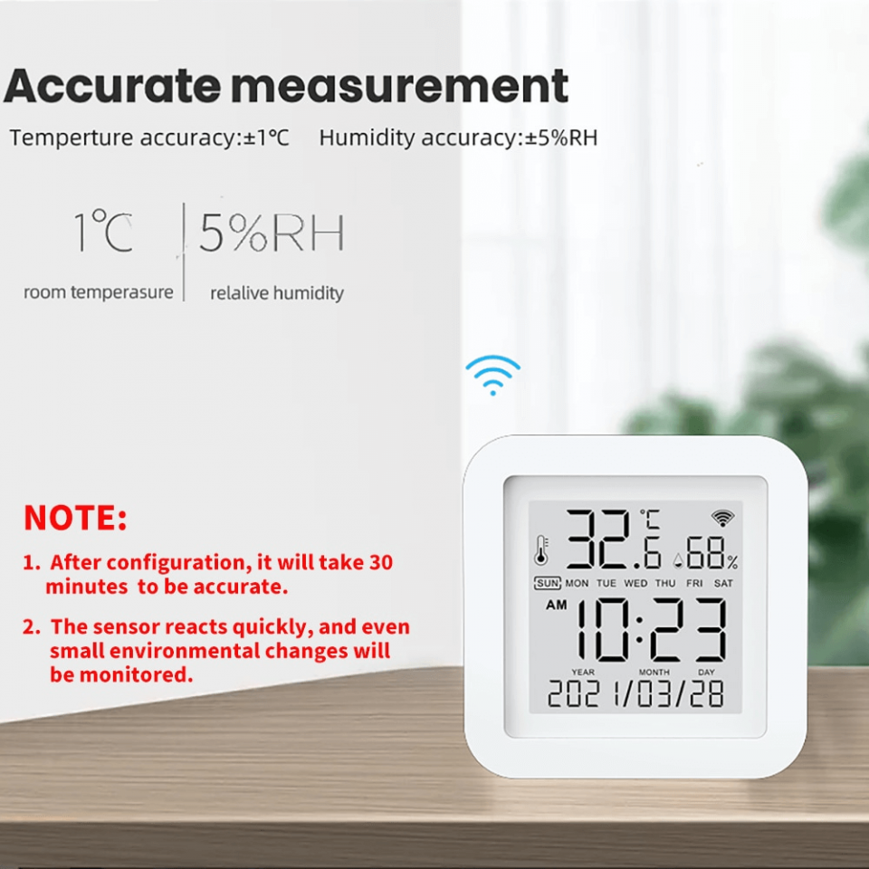 Tuya WiFi Temperature and Humidity Sensor Home Assistant for Smart Home